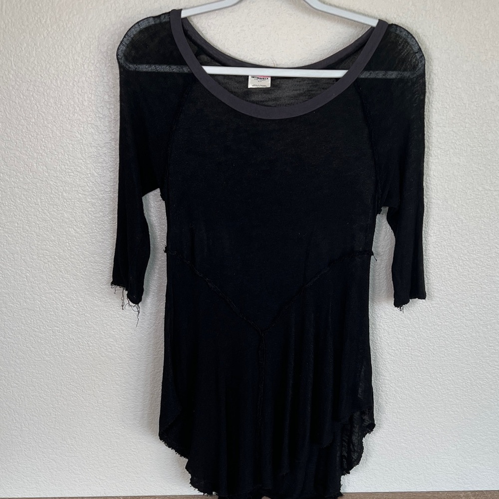 Free People Black Sheer Top
